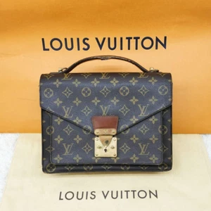 Louis Vuitton M51185 Monceau Schultertasche Handtasche PVC Braun Original Gebraucht Gut - Bild 1 von 11