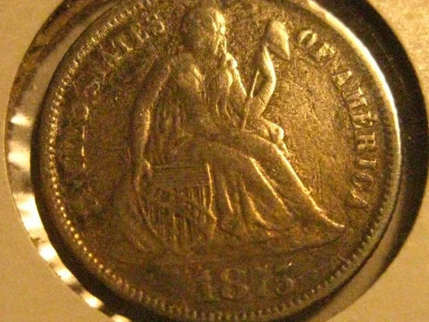 1875-CC Seated Dime / very fine+ Cover