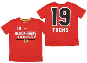 Reebok NHL Youth Boys Chicago Blackhawks Jonathan Toews #19 Speedwick T-Shirt - Picture 1 of 7