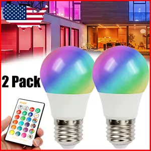 2 Pack RGB RGBW LED Bulb Light 16 Color Changing E27 Lamp + IR Remote Controller - Picture 1 of 12
