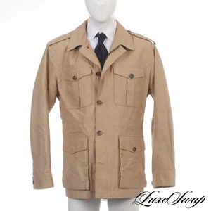 #1 ABBIGLIAMENTO UOMO Ralph Lauren Purple Label The Johnson Khaki Cinchwaist Field Coat XL - Foto 1 di 8