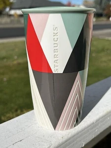 Tazza STARBUCKS 2017 ceramica geometrica albero moderno vacanza viaggio 12 oz - Foto 1 di 15