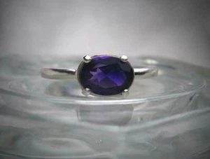 1.25Ct Lab-Created Amethyst East West Solitaire Engage Ring 9ct SOLID White Gold - Picture 1 of 8