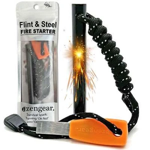 Arrancador de fuego de pedernal y acero para camping, varilla de hierro, golpeador HSS - Imagen 1 de 6