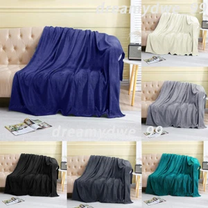 Fleece Throw Blanket Soft Cozy Blanket Flannel Warm Blanket for Winter Bed Sofa - Picture 1 of 28