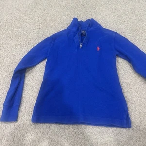 Boys Polo by Ralph Lauren Sweater Pullover 1/4 Zip Pony Logo Navy Blue S (8) - Picture 1 of 3