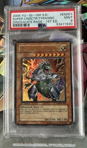 YuGiOh PSA Graded 9 Super Conductor Tyranno SD09-EN001 Ultra Rare 1st Edition - Picture 1 of 2