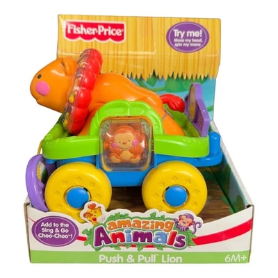 NUEVO Fisher-Price ANIMALES INCREÍBLES Push & Pull León para Sing & Go Choo-Choo Foto 1 de 4