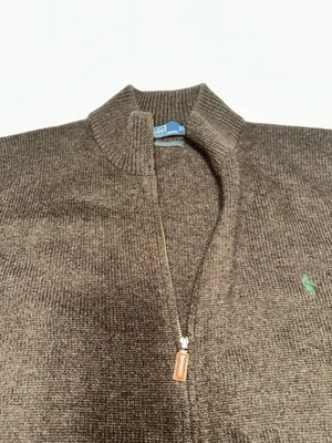 Ralph Lauren Polo Cuello Simulado Lana Italiana Cremallera Completa Cárdigan Suéter 5XB Foto 1 de 4