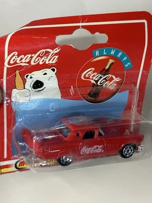 Majorette Coca-Cola 1957 Thunderbird Diecast Car Red Polar Bear Carded Vintage - Image 1 of 4