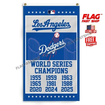 Los Angeles 2025 Dodgers Premium 3x5 ft Flag LA MLB Baseball World Series Banner - Image 1 of 4