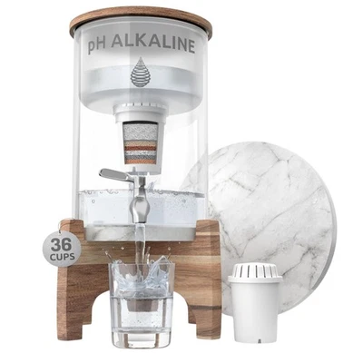 pH Recharge Alkaline Water Filter Dispenser – BPA-Free Glass Countertop Water... - Image 1 of 4
