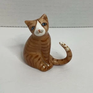 Estatuilla de gato atigrado naranja entero estatuillas de gato de porcelana de hueso fino hechas en Filipinas - Imagen 1 de 6