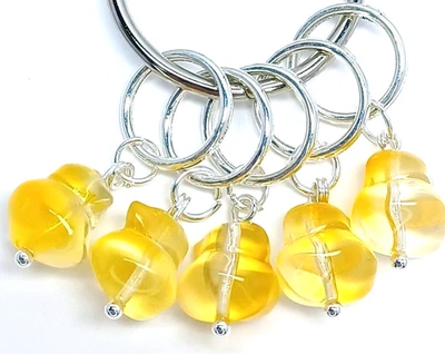 Marcadores de puntada de vidrio MikieLou patos de goma amarillos en anillos tejer joyas regalo Foto 1 de 2