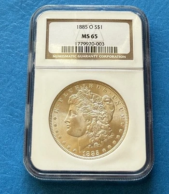 1885 O Morgan Silver Dollar $1 NGC MS 65 beautiful, high-grade coin - Image 1 of 2
