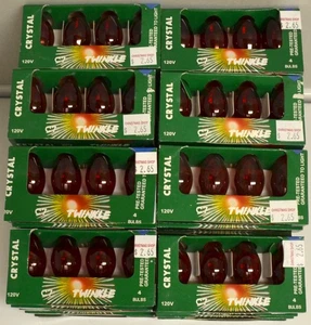 184 Twinkle Bulbs C7 Christmas Transparent Red 7W/120V - Picture 1 of 3