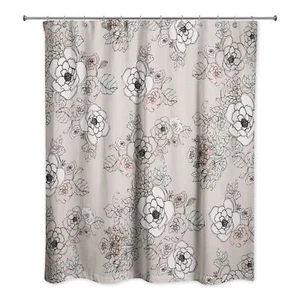 Creative Products Gray Intricate Floral 71x74 Shower Curtain - Picture 1 of 2