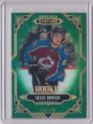 2020-21 Upper Deck Stature Green Rookie Shane Bowers RC /175 Colorado Avalanche - Image 1 of 2