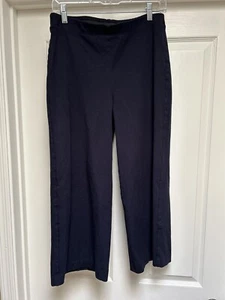 Karen Kane Cropped Wide Leg Pull On Pants Navy Blue Size Medium - Picture 1 of 7