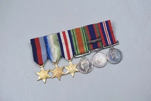WWII CANADIAN 6-MINIATURE MEDAL GROUP ON BAR - Bild 1 von 10