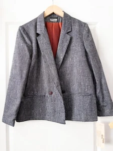 NEW Vintage RRRRUS Petites Blue/White Women's Blazer Jacket And Skirt SIZE 14 - Picture 1 of 9