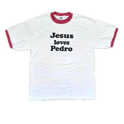 Camiseta Principios Años 2000 Jesús Ama Pedro Napoleón Dinamita Parodia Jesús Timbre Foto 1 de 3