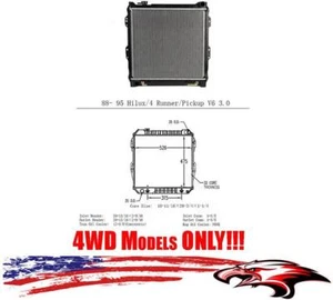 Radiator Fits Toyota 4RUNNER & PICKUP 3.0L 4 Wheel Drive 1988-1995 - Picture 1 of 9