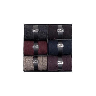 Luxury Bamboo Men's Dress Socks Classic Business Casual with Gift Box 6 Pairs - Image 1 of 4