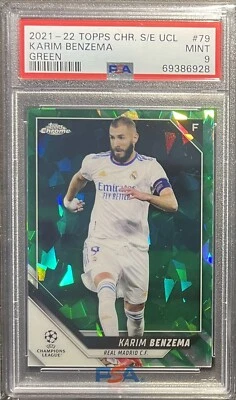 Karim Benzema 2021-22 Topps Chrome Sapphire UCL GREEN /75 Real Madrid - PSA 9 - Image 1 of 2