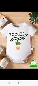 Baby Suit.. Locally Grown Motif. 0-3 Monrhs. Cute Baby Popper All In One. - Picture 1 of 4
