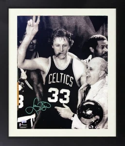 Lary Bird signed Boston Celtics 16x20 Photo Framed Celebration/Auerbach-Fanatics - Picture 1 of 1
