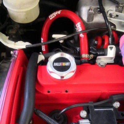 RALLIART CHROME ENGINE OIL FILLER CAP for MITSUBISHI LANCER EVO MIRAGE 4G63 MIVE - Image 1 of 4