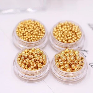 100Pcs 18K Real Gold Round Beads Loose Spacer 2~8mm DIY Jewellery Making Crafts - Picture 1 of 5