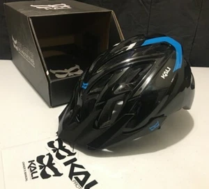 Kali Chakra Solo Bicycle Helmet Small/Med Gloss Black/Blue Skating Cycling Bike - Picture 1 of 9