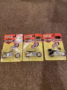 Matchbox Harley-Davidson Motor Cycles Sportster + Chopper 1993 Metallic Gold Set - Picture 1 of 8