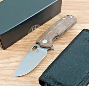 Fox Core Linerlock Folding Knife 3.15" Elmax Steel Blade Brown Micarta Handle - Picture 1 of 12