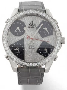 JACOB & CO. 5 Five Time Zone AUTOMATIC - Diamond Dial & 3ct Diamond Bezel - 47mm - Bild 1 von 24