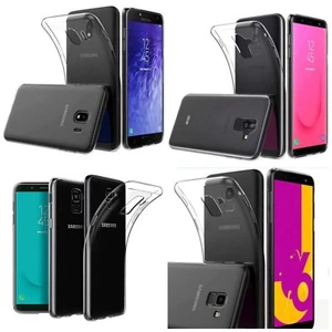NEW CLEAR SOFT SLIM GEL CASE + SCREEN PROTECTOR FOR SAMSUNG A6, A6PLUS, A8(2018) - Picture 1 of 5