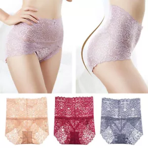 Mujeres Cintura Alta Sin costuras Ropa Interior Encaje Bragas Knickers Lencería Calzoncillos M-3XL - Imagen 1 de 43