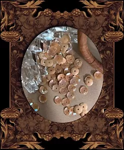 Paillettes antiche Caffè al latte marrone AB 6 MM rare Belgio Art Nouveau anni '20 lotto NOS - Foto 1 di 6