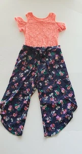 Self Esteem Pant Set with Orange Bodysuit Size XL Girls Floral Multicolor NWOT - Picture 1 of 11