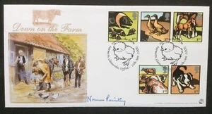 GB Bradbury 2005 Farm Animals Set on First Day Cover, SIGNED by Norman Painting - Picture 1 of 2