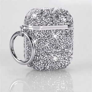Portable Hard Rhinestone Protective Cover For Apple Airpods 2/1 Earphones Case - Picture 1 of 19