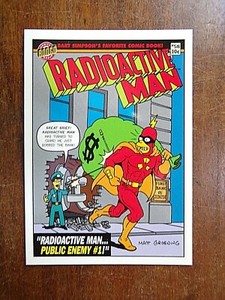 The Simpsons Radioactive Man Trading Card ~ R9 ~ Public Enemy #1! ~ 1993