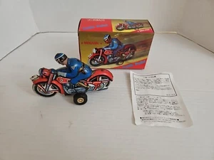 NEKUR Tin Toy Litho Friction Drive Trafik Polisi Model Boxed Motorcycle Cop - Picture 1 of 8
