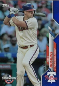 2020 Topps Opening Day RHYS HOSKINS Blue Foil #156 Phillies QTY Avail - Picture 1 of 1