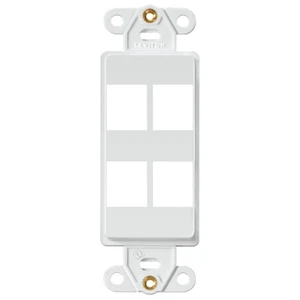Leviton (41644-W) 4-Port QuickPort Decora Multimedia Insert, White - Picture 1 of 2