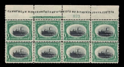 MOMEN: US STAMPS #294 INTACT PLATE BLOCK OF 8 MINT OG H LOT #94304 - Image 1 of 2