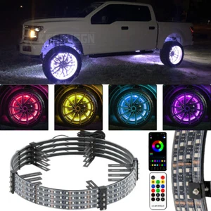 4x 17.5" LED Wheel Ring Lights Color RGB Rim Lights For Ford F-150 F-250 F-350 - Picture 1 of 18
