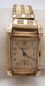 BULOVA 10K GOLD FILLED WRIST WATCH 7AK 21 JEWEL WORKING NICE LUGS - Picture 1 of 12
